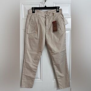 NWT Mavi Jeans Michaela Women’s 27 Pleated Cotton Stretch Tapered Pants W30 L26